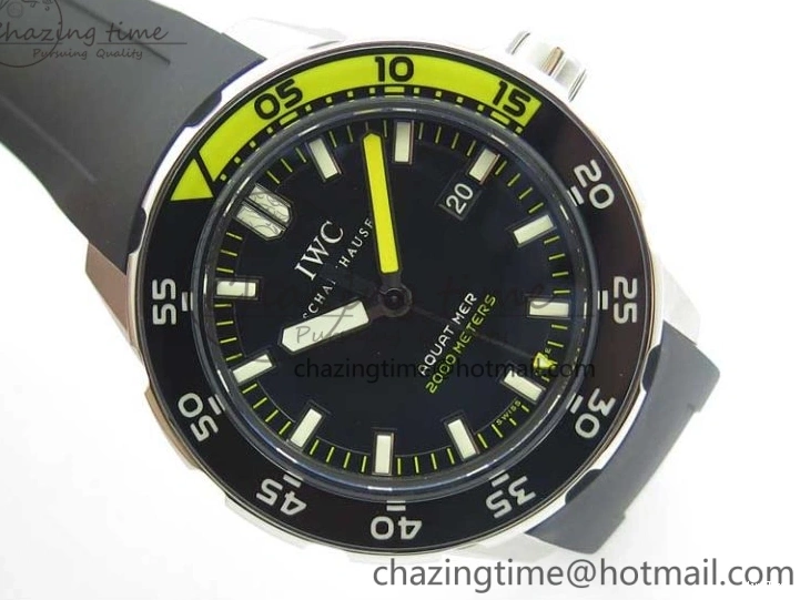 MIROTIME 0813 GoAnywhere Aquatimer SS IW356802 ZZF 1:1 Best Edition Black Dial on Black Rubber Strap MIYOTA 7128
